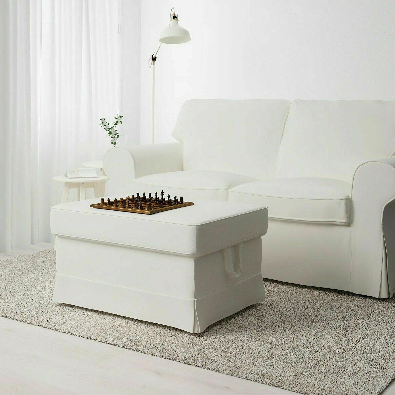 New Ikea EKTORP Footstool/Ottoman Slipcover COVER ONLY Vittaryd White
